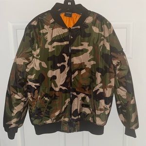 Camouflage, bomber jacket